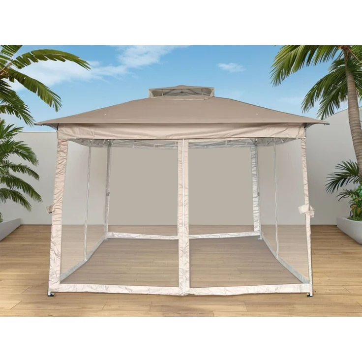 Premium Pavillon SET Gartenpavillion Pergola Metall 335x335x270 cm faltbar 2025 – Bild 2