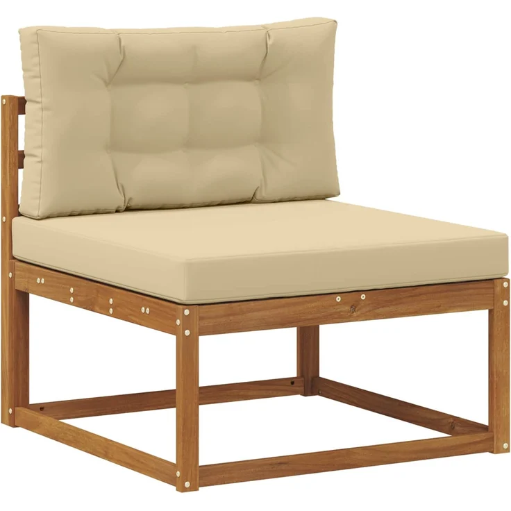 vidaXL Outdoor-Sofagarnitur 5 stk. 5-Sitzer Natur und Beige 3367576 – Bild 3