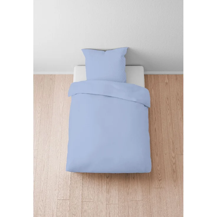 biberna Tencel Bettwäsche 0470500 UNI, eisblau, 1x 135x200 cm + 1x 80x80 cm – Bild 4