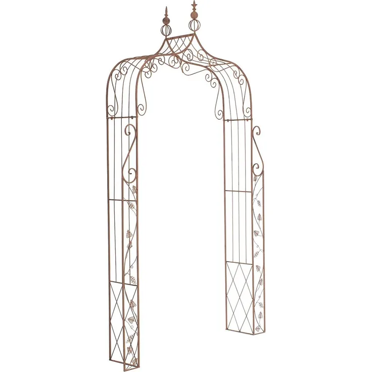 CLP Rosenbogen Aurora aus Metall, Rankhilfe für Kletterpflanzen, Rundbogen,antik braun