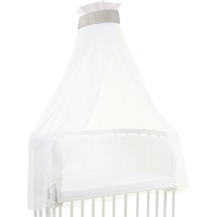 babybay Himmel Waffelpiqué mit Band passend für alle Modelle bis 96 cm Länge, weißgrau