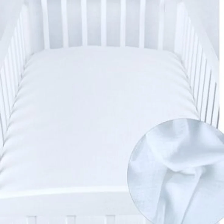 BabyLux Spannbettlaken BabyLux Spannbettlaken Musselin 60x120 70x140 Baby-& Kinderbett, Weiß 60x120 – Bild 6