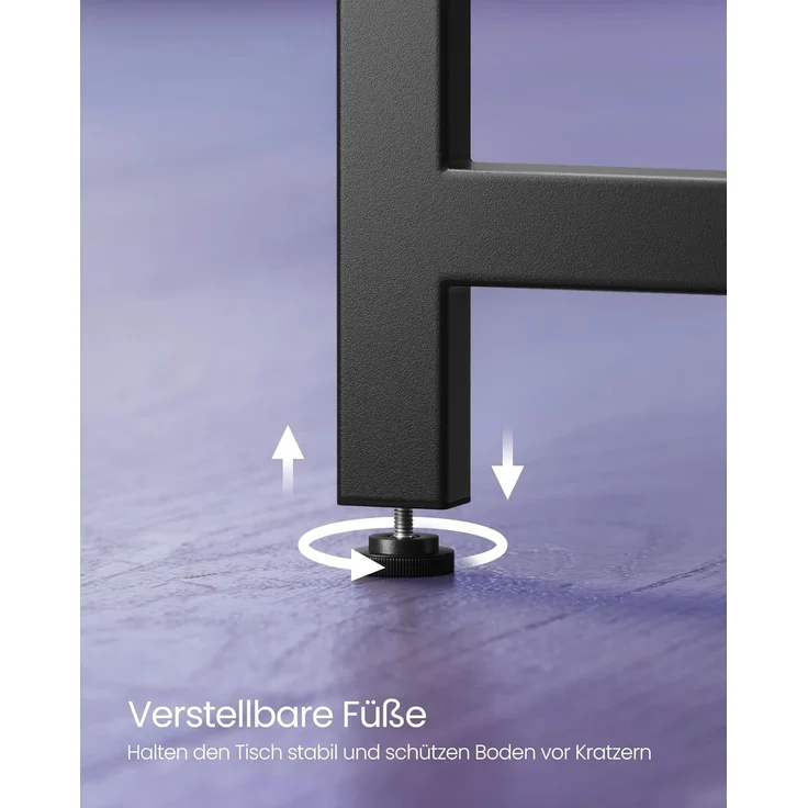 VASAGLE Eckschreibtisch, L-förmiger Computertisch, 149 x 149 x 76 cm, platzsparender Bürotisch, Homeoffice, Gaming, ebenholzschwarz-tintenschwarz LWD073B56 – Bild 8