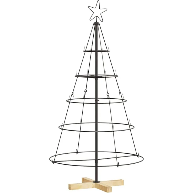 vidaXL Metall-Weihnachtsbaum mit Ständer KUOPIO 125 cm Stahl Schwarz 42019159 – Bild 2