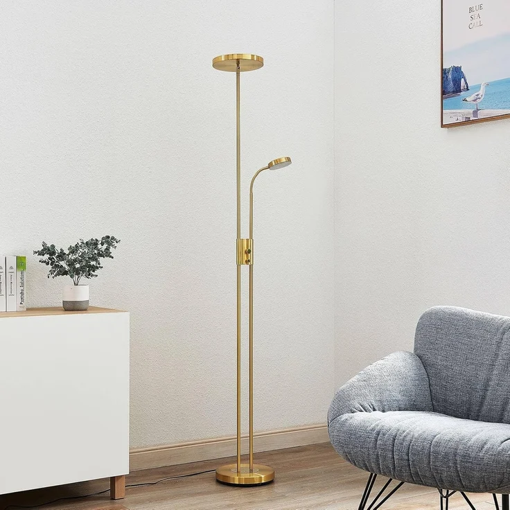 Lindby Stehlampe Seppa, Enthalten, 1 x 27 W LED + 1 x 6 W LED, warmweiß – Bild 3