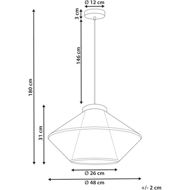 Hängeleuchte PALMETTO Baumwolle Beige – Bild 3