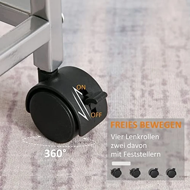 HOMCOM Servierwagen Küchenrollwagen – Bild 3