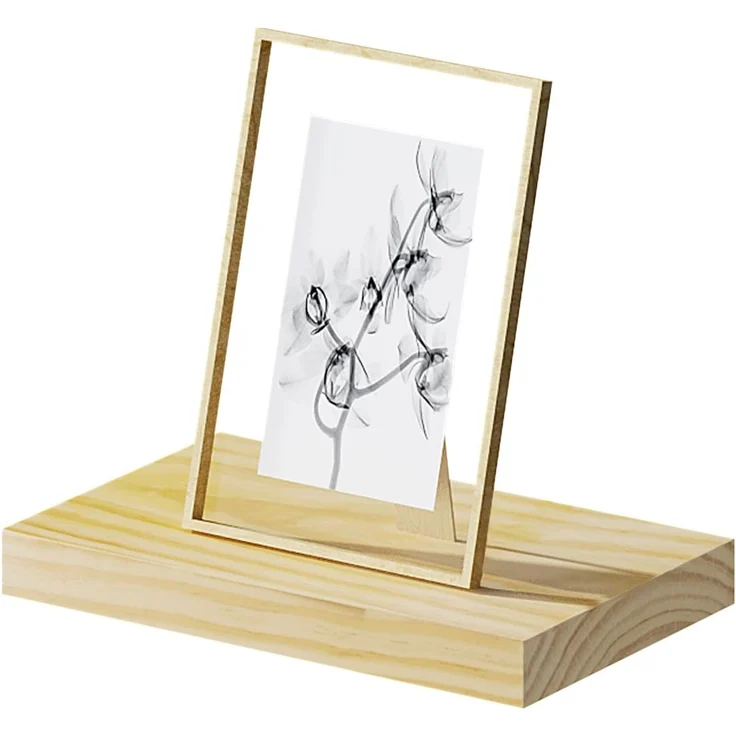 eSituro Wandregal Holz, Regal Wand, Hängeregal, Schweberegal, Regalbrett 30 x 19 x 3,5 cm, Wand Regal, für Küche Wohnzimmer Schlafzimmer, Wandboard mit unsichtbarer Halterung, Holzoptik – Bild 1