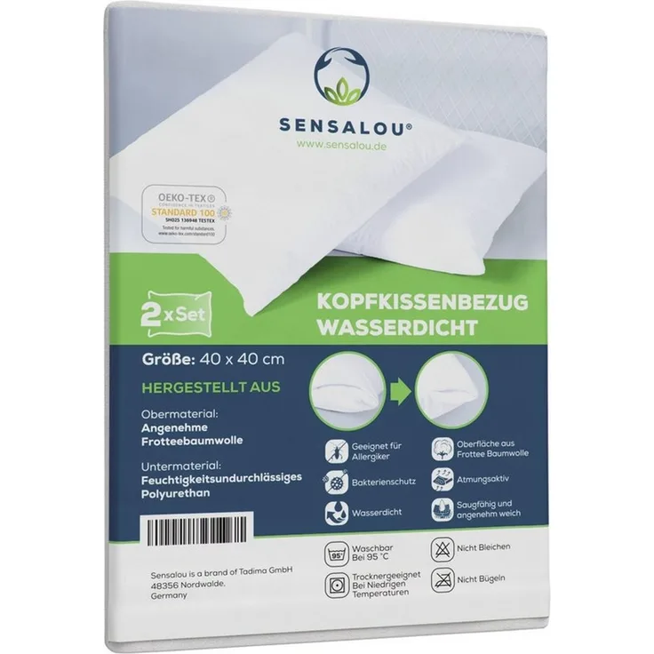 Sensalou Kissenbezug Kissenbezug wasserdicht Doppelpack - Kopfkissen Bezüge, (2 Stück), Wasserdicht, Atmungsaktiv, Reißverschluss