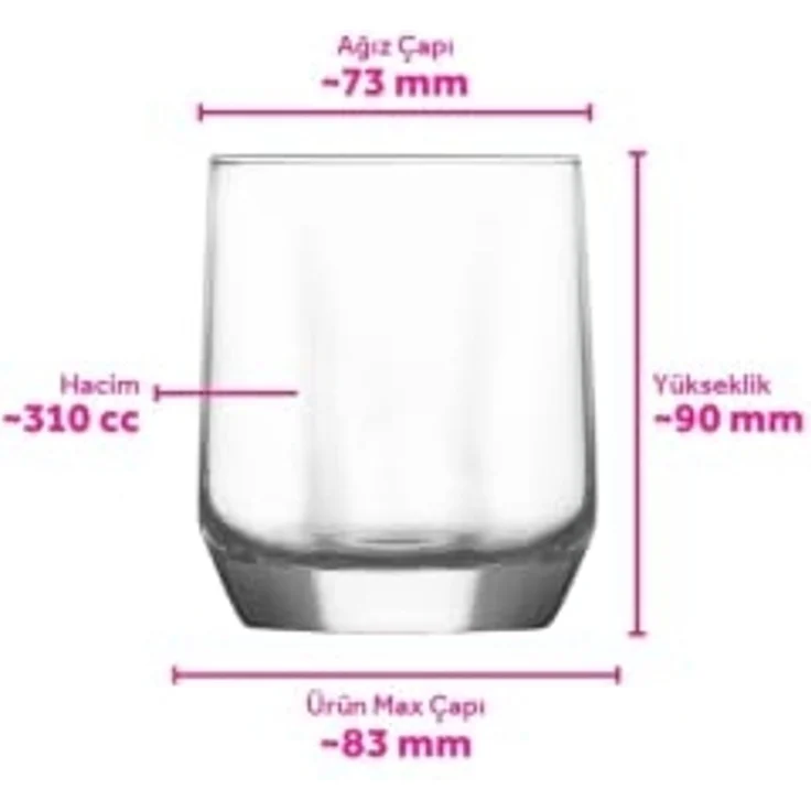 LAV Diamond Trinkgläser 310 ml - stilvoller Diamant-Look im 6er-Set – Bild 4
