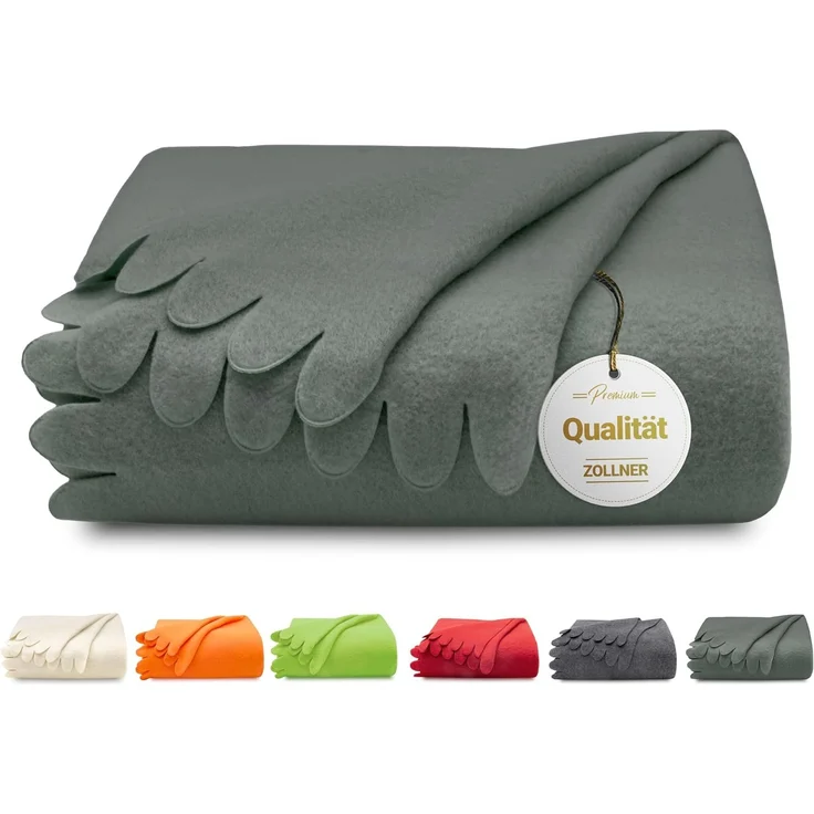 ZOLLNER Kuscheldecke Fleecedecke, 130x170 cm, Polyester, dunkelgrau – Bild 1