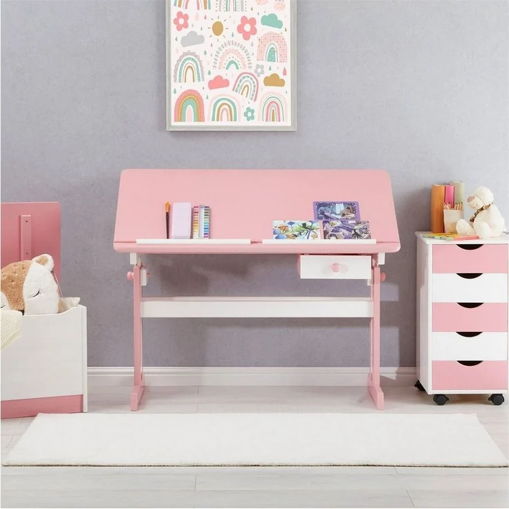 IDIMEX Kinderschreibtisch FLEXI, Kinderschreibtisch für Schüler aus Kiefer höhenverstellbar neigungsver – Bild 5