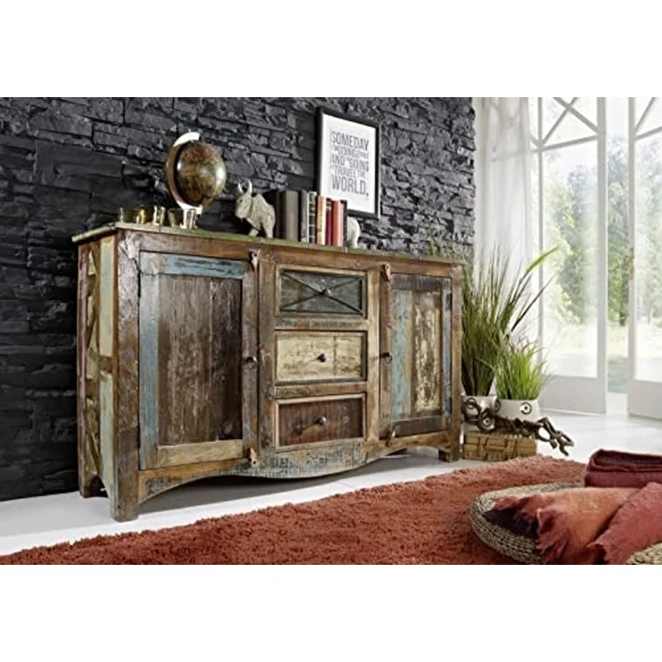 Sideboard Altholz 150x38x85 mehrfarbig lackiert NATURE OF SPIRIT #05 – Bild 7