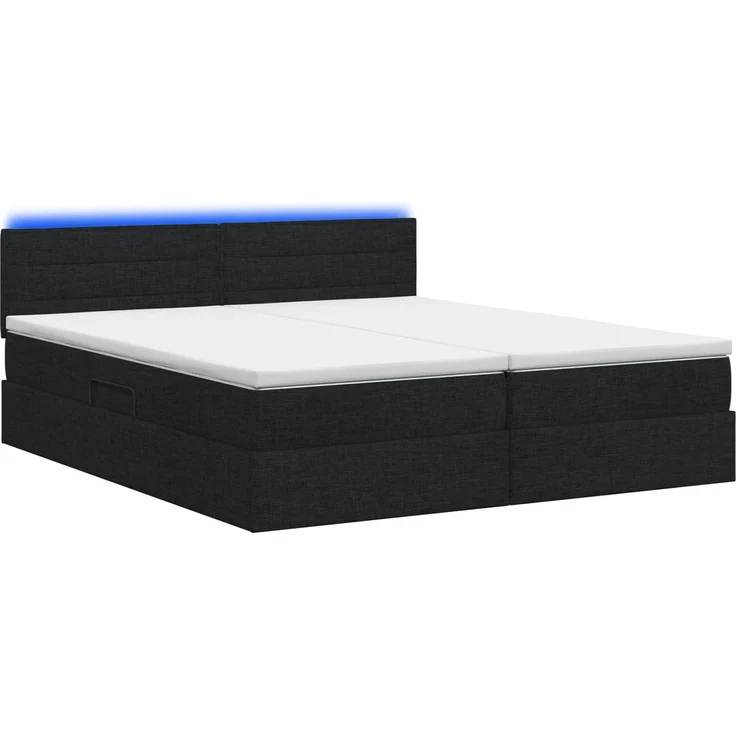 vidaXL LED-Speicherbett mit Matratze Schwarz 180 x 200 cm Stoff 3459338 – Bild 9