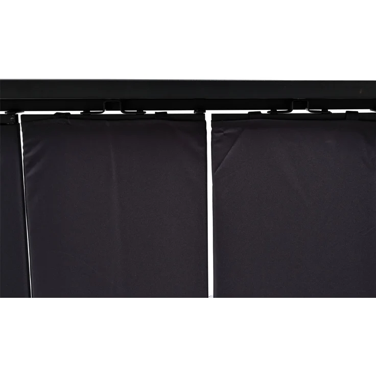 Pergola HWC-L40, Garten Lamellen-Pavillon Terrassenüberdachung, 8cm-Alu-Gestell Stoff/Textil, 3x3m anthrazit – Bild 4