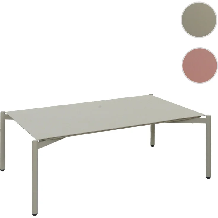 Aluminium-Gartentisch HWC-O11, Outdoor Loungetisch Kaffetisch Tisch Balkontisch, 105x65cm ~ hellgrün – Bild 10