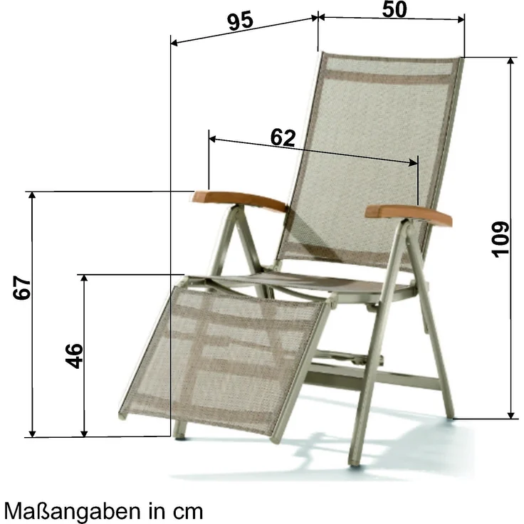 Gartensessel >Cadiz< in Grau, Kunstfasergewebe - 95x109x62cm (BxHxT) – Bild 6