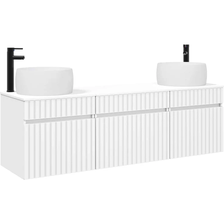 vidaXL Badezimmerschrank-Set 3 stk. Weiß 157 x 44,5 x 80 cm 3405767 – Bild 2