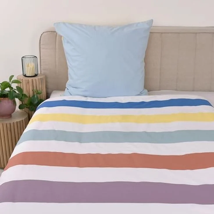 TOM TAILOR HOME Bettwäsche COLORED STRIPES in Gr. 135x200 cm, 155x220 cm, 200x220 cm oder 100x135 cm, Renforcé, 2 teilig, new bedroom, gewebtes Label – Bild 3