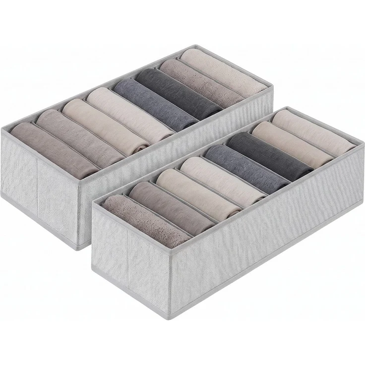 Sekey Aufbewahrungsbox Aufbewahrungsboxen für Schubladen Faltbare Stoffboxen aus Vliesstoff mit Längsfächer 22 x 51 x 11 cm 2 Stück – Bild 1