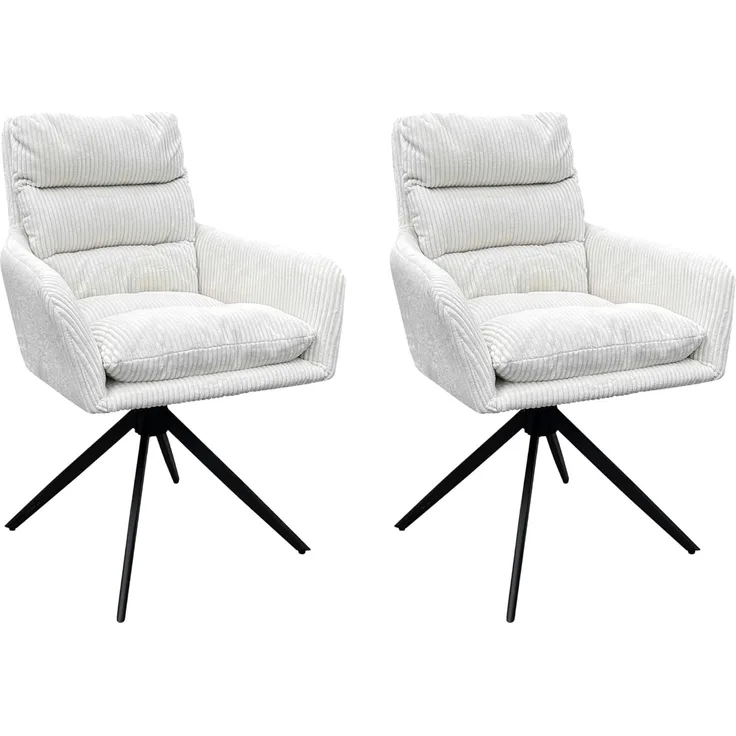 byLIVING Esszimmerstuhl Pura (2er-Set) (Set), Sitzschale 360°drehbar, Metall schwarz, Armlehnstuhl, diverse Farben