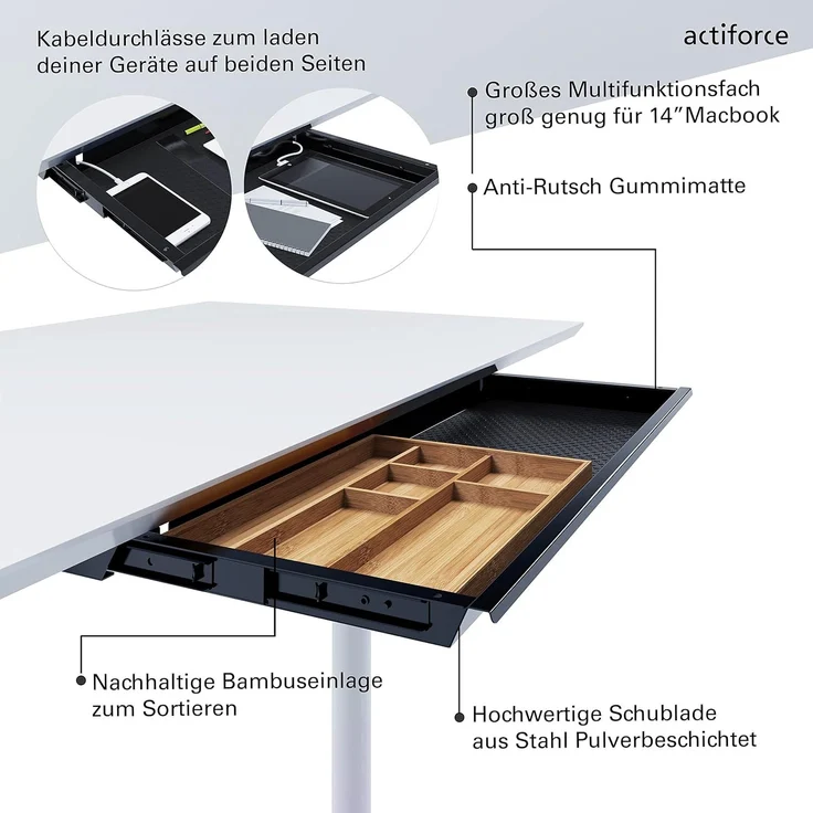 SLS 670 PRO Schreibtisch - 200 , Lichtgrau , Silber – Bild 4