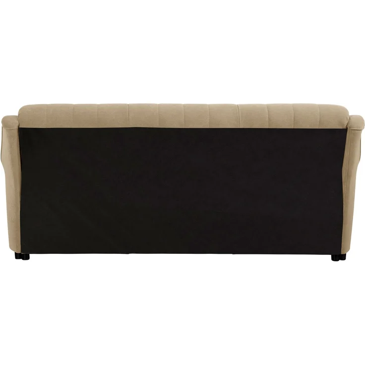 Sofa 3-Sitzer mit Bettfunktion Kaylyn Flockstoff sand – Bild 4
