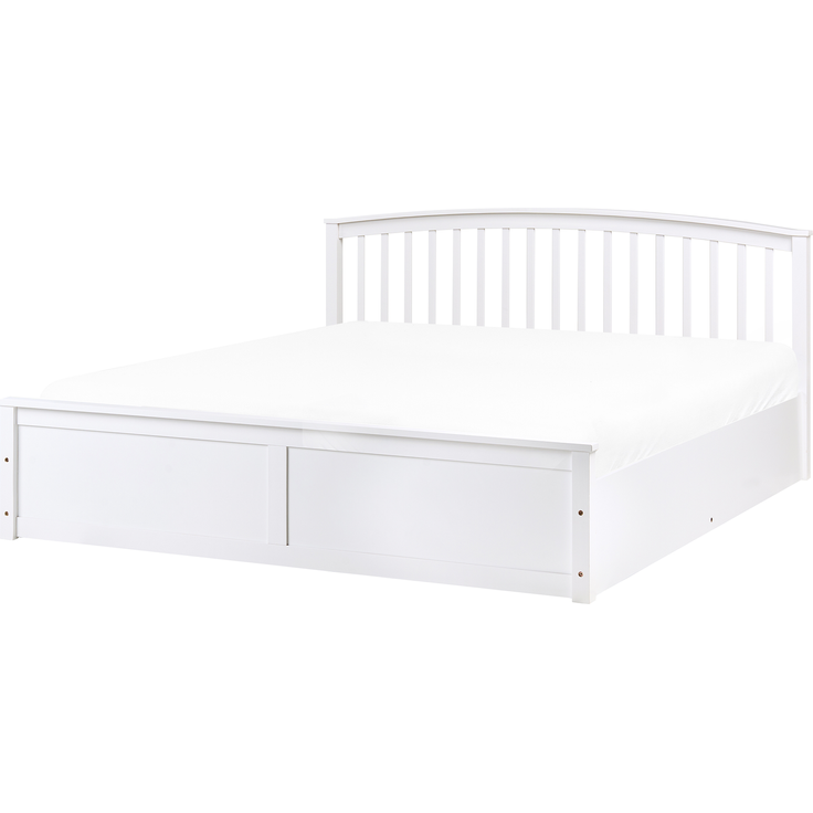 Bett mit Stauraum Kiefernholz CLARBEC 180x200 cm Weiß – Bild 5