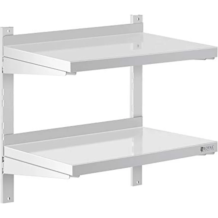 Royal Catering Hängeregal 60x40 cm Wandbord Doppel Wandregal Edelstahl Regal 2 Ablagen, verschiedene Größen – Bild 1