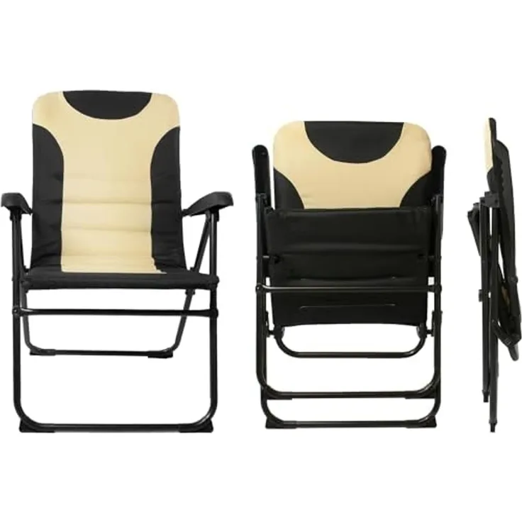 osoltus Alu Camping Klappsessel Hochlehner MPO Van schwarz / beige