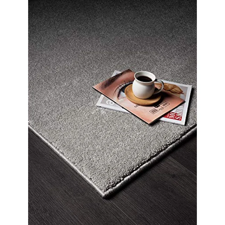 Mia's Teppiche Emely Moderner Weicher Kurzflor (17 mm) Wohnzimmer Teppich - Anthrazit - 60x110 cm – Bild 5