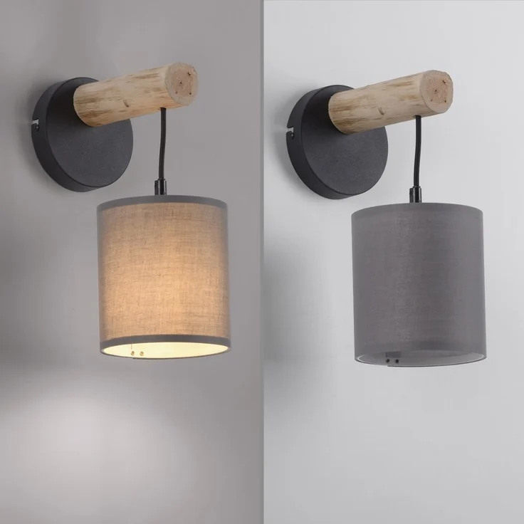 JUST LIGHT 15781-29 GREEN TRIBU Wandleuchte Stoffschirm taupe 1-flammig – Bild 6