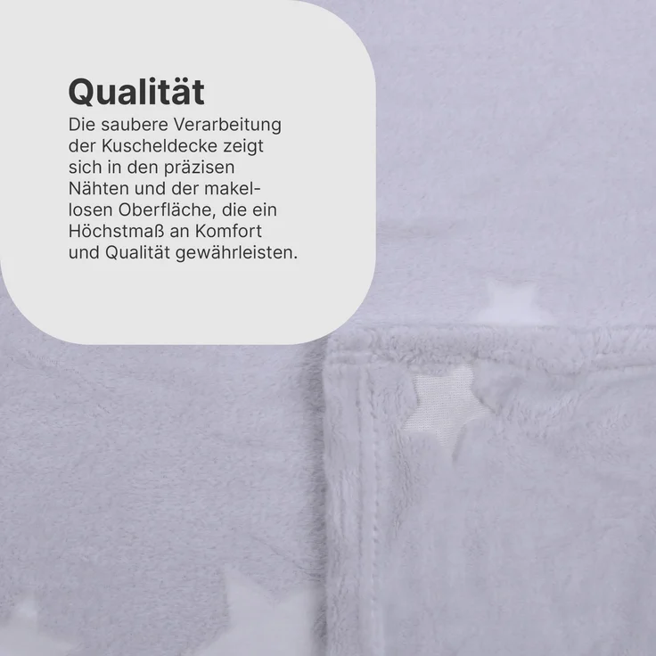 Kuscheldecke - leuchtende Flanell Decke 150x200cm (Grau) Flauschige Leuchtdecke Wohndecke für Mädchen Jungen Kinderimmer, Tagesdecke Oeko-TEX – Bild 5