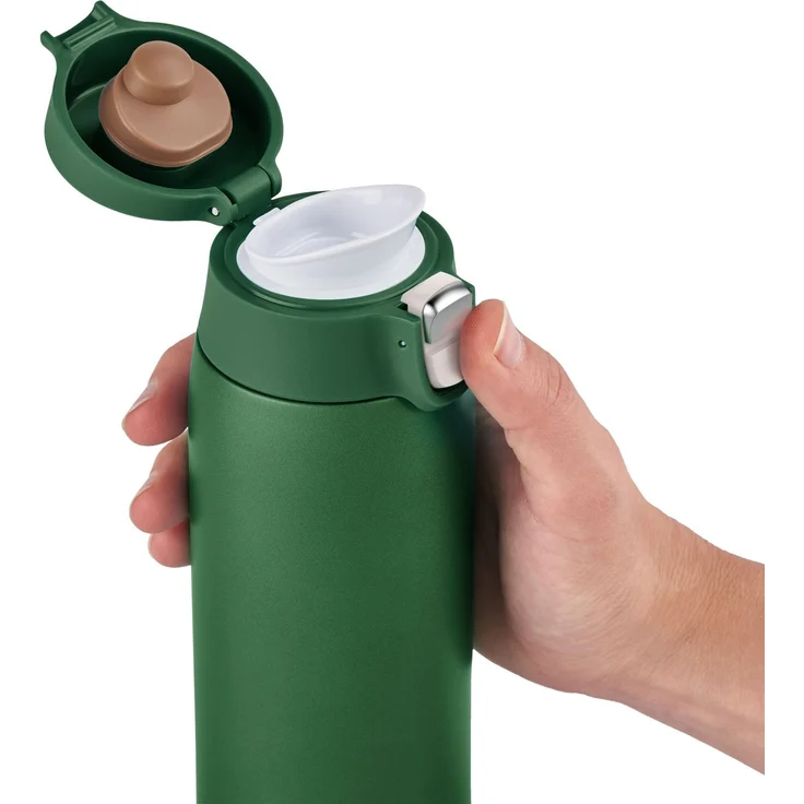 Emsa Thermobecher Travel Mug Light, Edelstahl, Kunststoff, 0,4L, leicht, Edelstahl, Klappverschluss, 100% dicht, 8h heiß/16h kalt – Bild 3