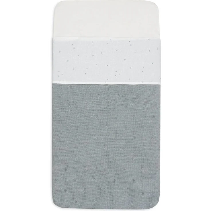 Jollein Bettlaken Wiege - Twinkling, Sea Green - 75x100 cm - Für Babywiege - 100% Baumwolle - Oeko-TEX Zertifiziert