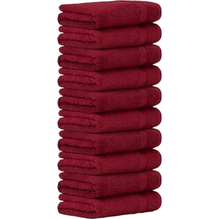 Luckytowel Duschtuch Set 70x140 cm, Oeko-TEX Badetücher aus 100% Baumwolle, 600 g/m², flauschig & saugstark, 10er Pack Rot – Bild 1