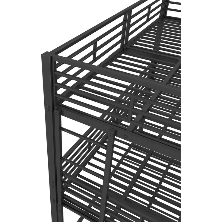 Bett 90x200 cm Dreifach-Etagenbett aus Metall mit Leitern – platzsparend, sicher und robust – Bild 10