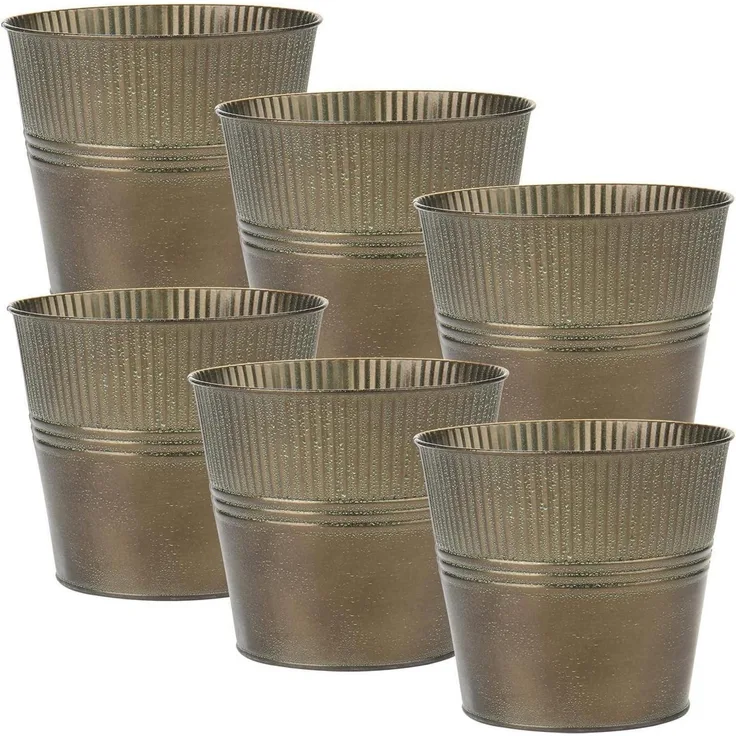 6er Set Hängende Blumentöpfe verzinkter Stahl Moderne Deko Garten