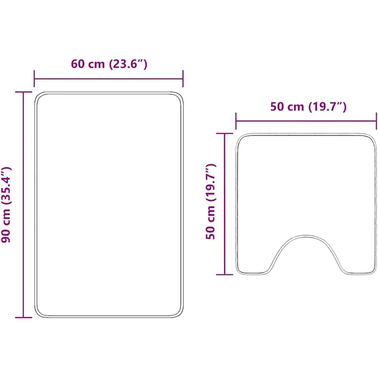 vidaXL Anti-Rutsch Badematten-Set 2 pcs Grau PP 4019855 – Bild 10