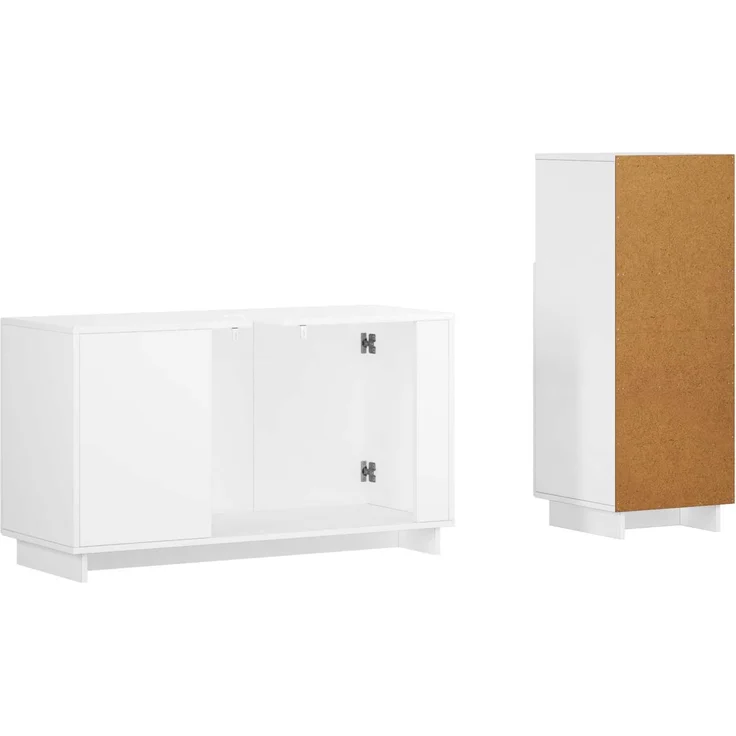 vidaXL Badezimmerschrank-Set 2 stk. Hochglanz Weiß Holzwerkstoff 3433077 – Bild 6
