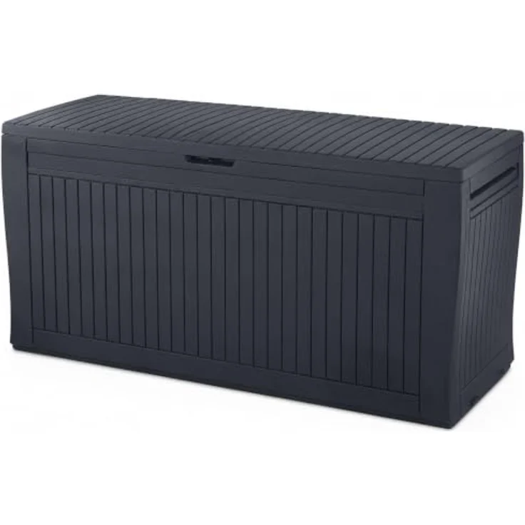 Keter Comfy Aufbewahrungsbox aus Kunstharz, 270 l, Graphit, 116,7 x 44,7 x 57 cm – Bild 1