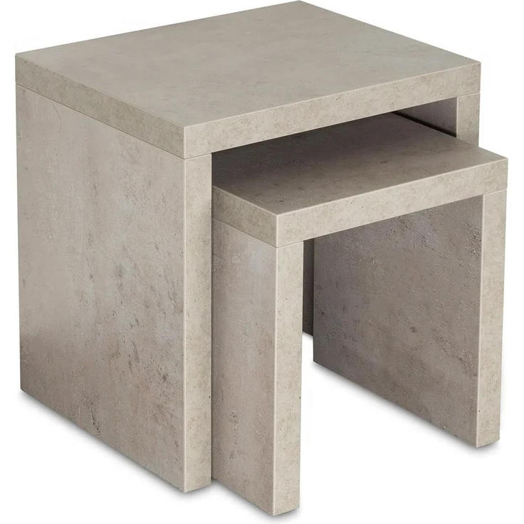 Levandeo® Couchtisch, 2 Satztisch 44x44x36cm Betonoptik grau Beistelltisch