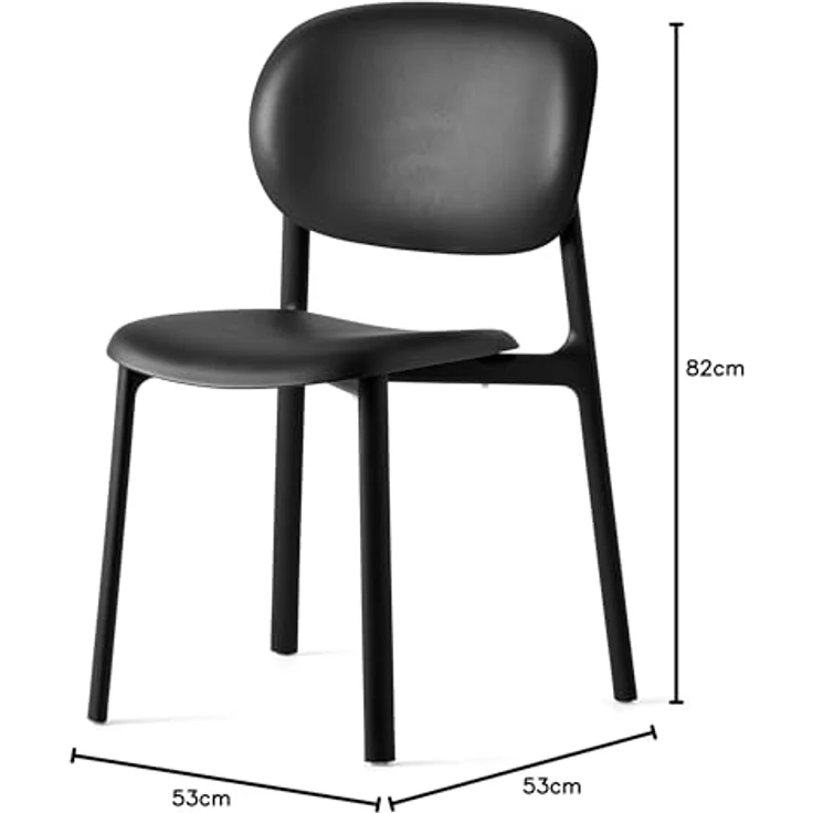 Connubia, Stuhl Zero. Farbe Schwarz, 100% recyceltes Polypropylen – Bild 4