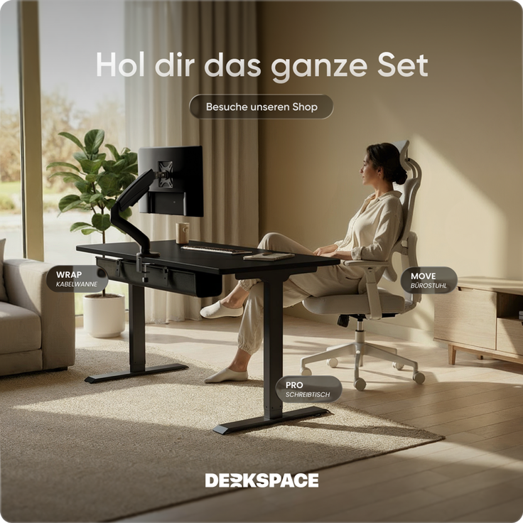 DESKSPACE PRO Elektrisch Höhenverstellbarer Schreibtischgestell mit Memory Funktion, Schwarz – Bild 9