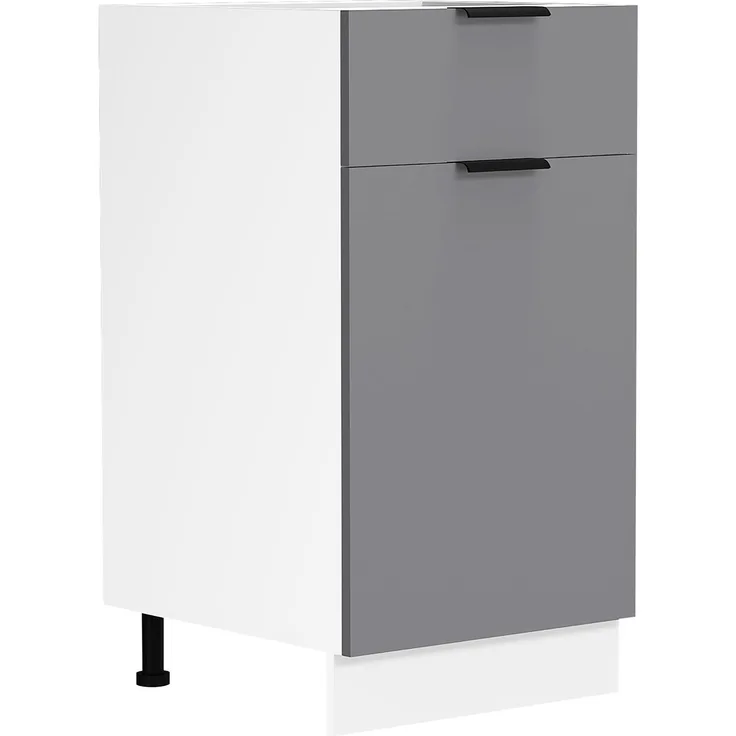 VCM Küchenmöbel Unterschrank Fasola 919297 Weiß / Anthrazit H. 82 x B. 40 x T. 46 cm