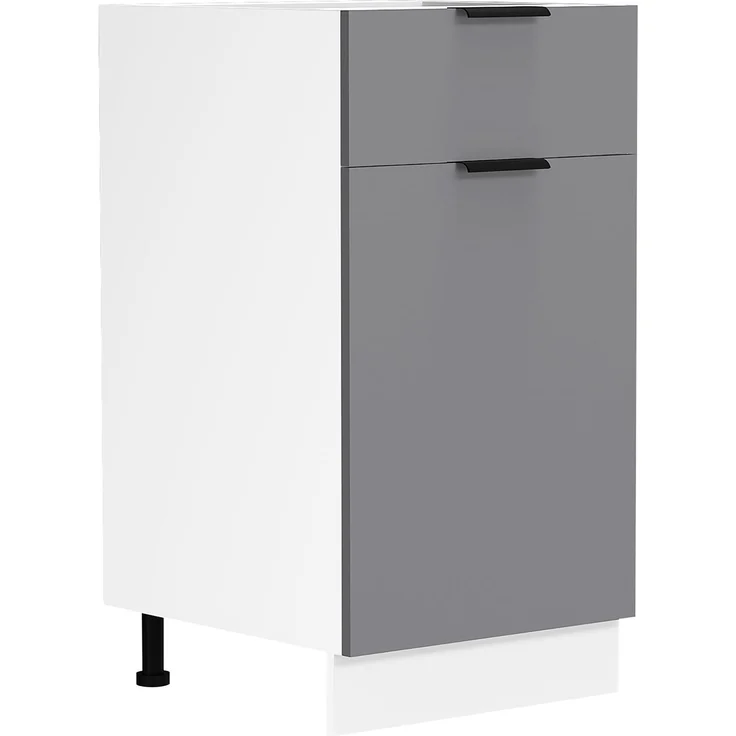 VCM Küchenmöbel Unterschrank Fasola 919297 Weiß / Anthrazit H. 82 x B. 40 x T. 46 cm – Bild 1