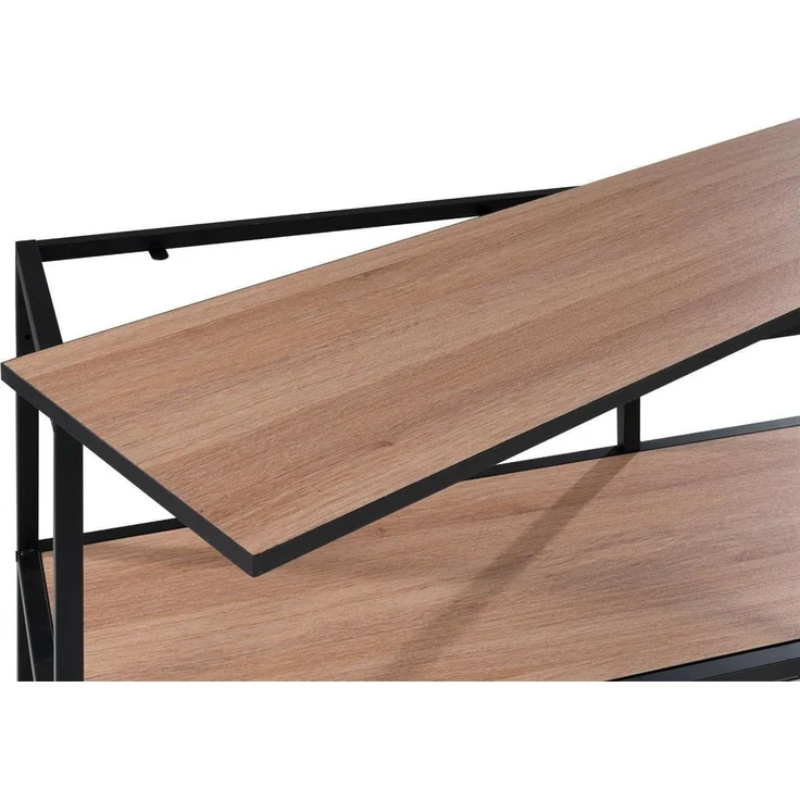 Regal Dylan / 300.001754, Holzwerkstoff, Stahl, Schwarz, Holzfarben, 120 x 80 x 34 cm – Bild 4