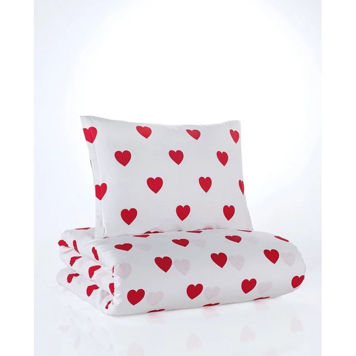 Bettwäsche Set Herz 100% Baumwolle, 135 x 200 + 80 x 80 cm, 2-teilig – Bild 2