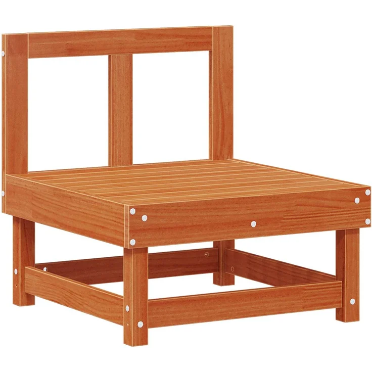 vidaXL Garten Mittelssofa Massives Kiefernholz Wachsbraun 865431 – Bild 3
