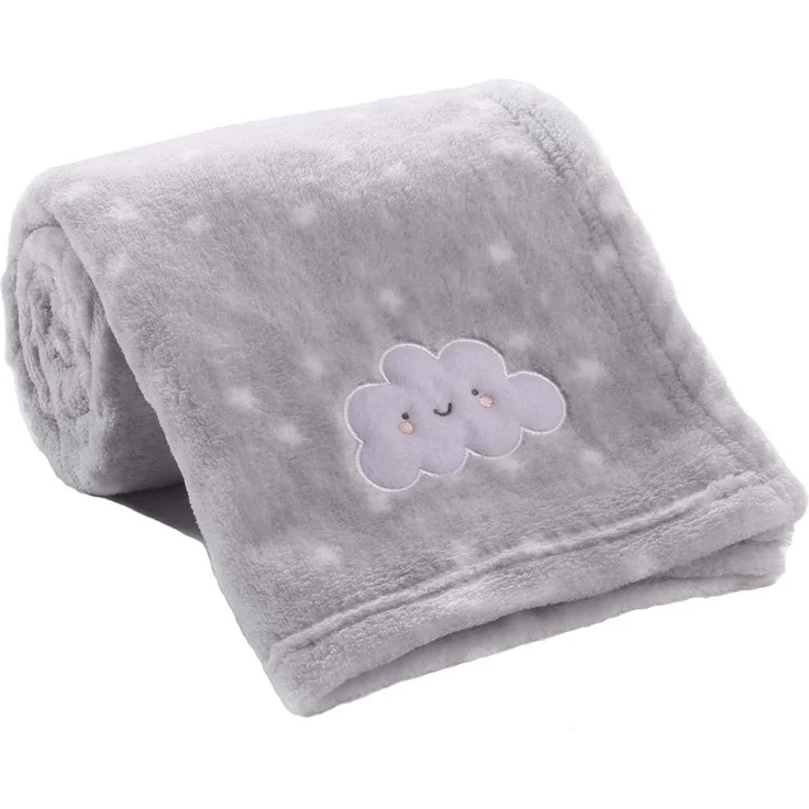 CREVENT Kleine Flauschige warme Baby-Überwurfdecke für Jungen, Kleinkinder, Kinderbett, Kinderwagen, 75x100 cm, graue Wolke – Bild 1